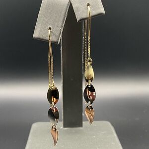 14K Tri-color gold Danlging Earrings